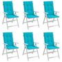 Voir la diapositive 4 : VIDAXL Coussins de chaise a dossier haut lot de 6 turquoise tissu