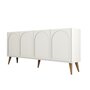 Voir la diapositive 1 : CONCEPT USINE Buffet 4 portes design arrondi crème 180x81cm LISTER