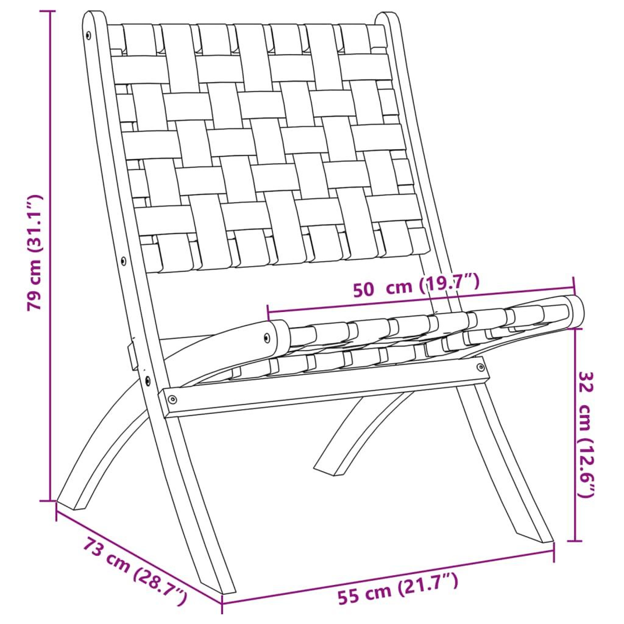 Voir la diapositive 6 : VIDAXL Chaises de jardin pliantes lot de 2 bois d'acacia solide tissu