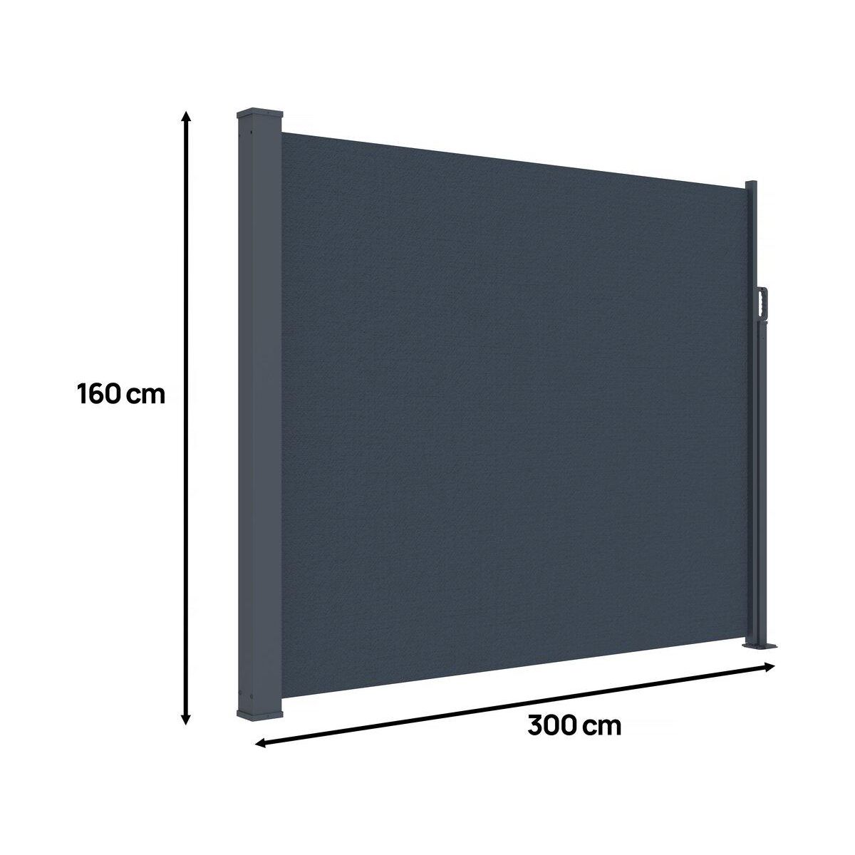 Habitat et Jardin Paravent d'extérieur rétractable - 300 x 160 cm - Gris