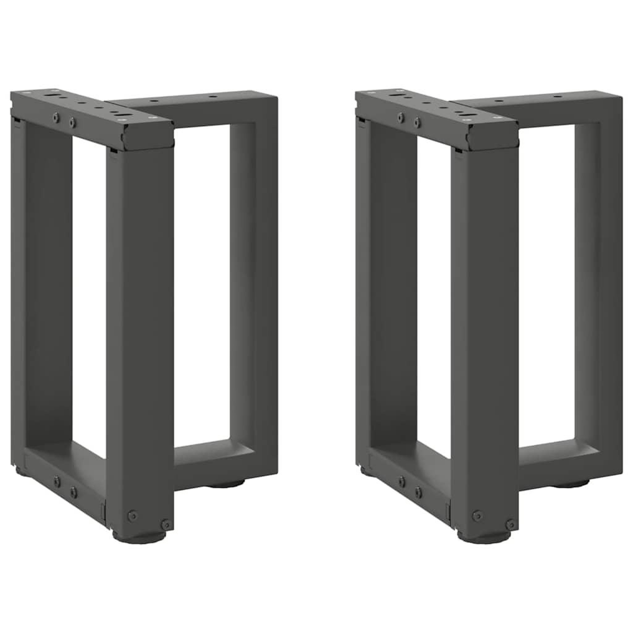 VIDAXL Pieds de table basse forme de T 2pcs anthracite 38x25x(42-43)cm