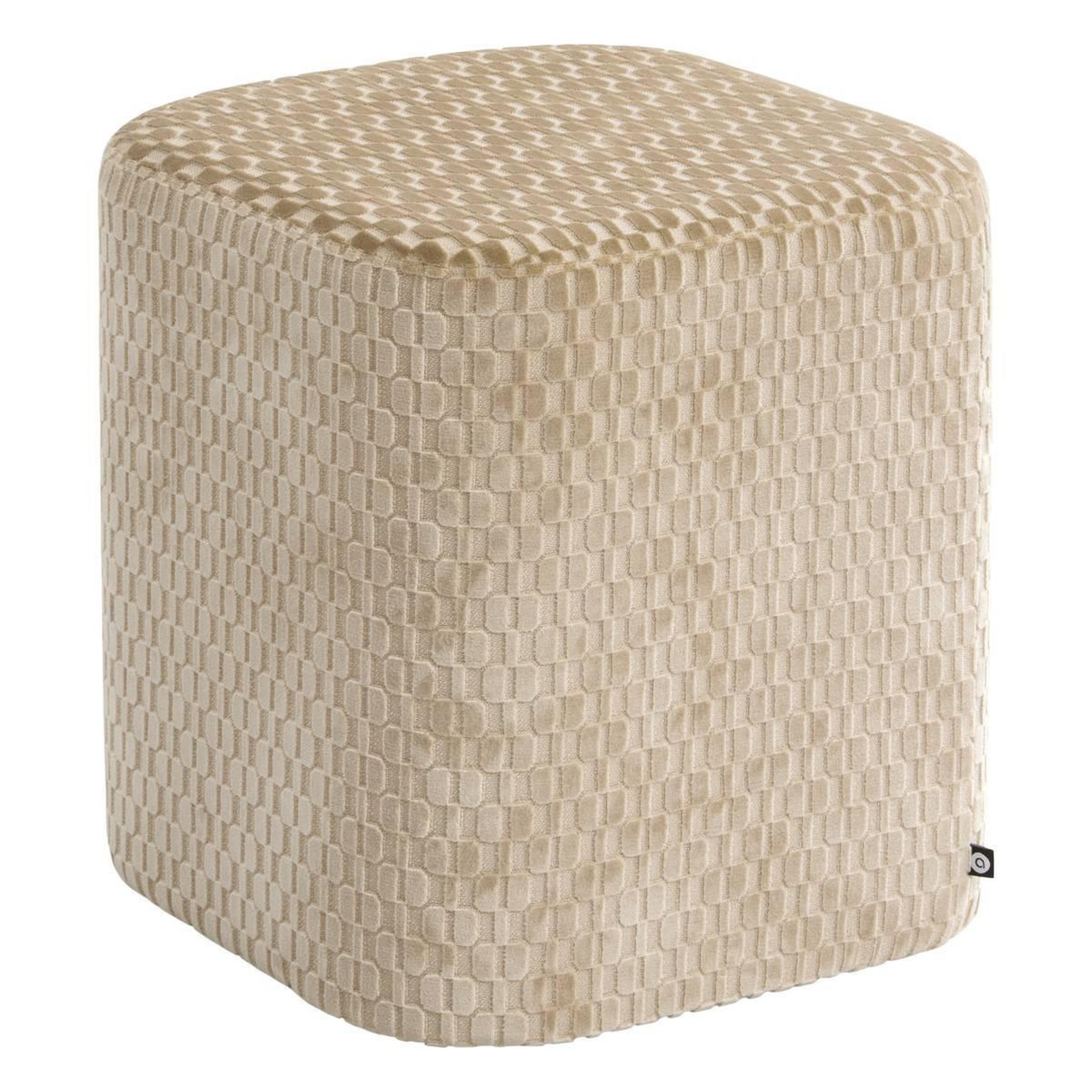 ATMOSPHERA Pouf en Velours  Selia  38cm Ivoire