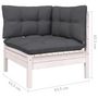 Voir la diapositive 6 : VIDAXL Salon de jardin 9 pcs avec coussins blanc bois de pin massif