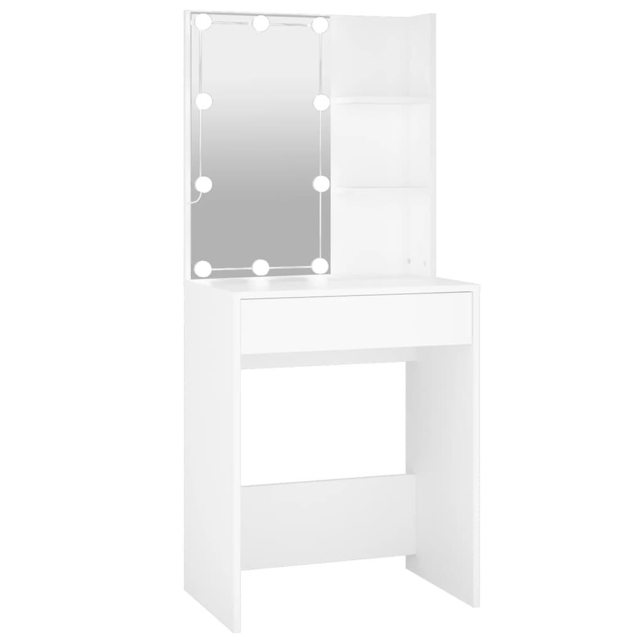 Voir la diapositive 2 : VIDAXL Coiffeuse avec LED blanc 60x40x140 cm