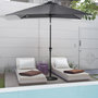 Voir la diapositive 2 : OUTSUNNY Parasol lumineux rectangulaire inclinable dim. 2,68L x 2,05l x 2,48H m parasol LED solaire métal polyester haute densité gris