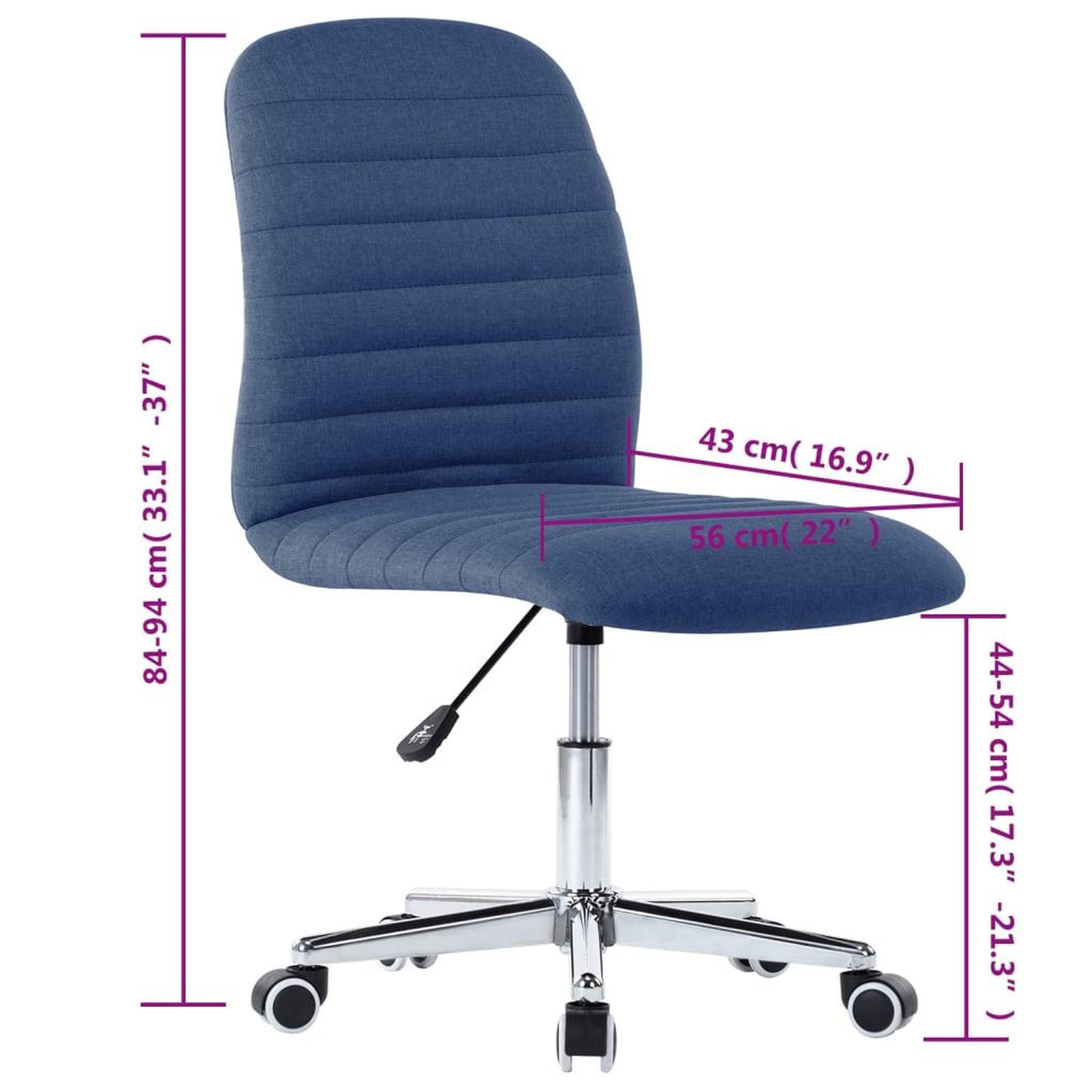 Voir la diapositive 6 : VIDAXL Chaises a manger lot de 4 bleu tissu