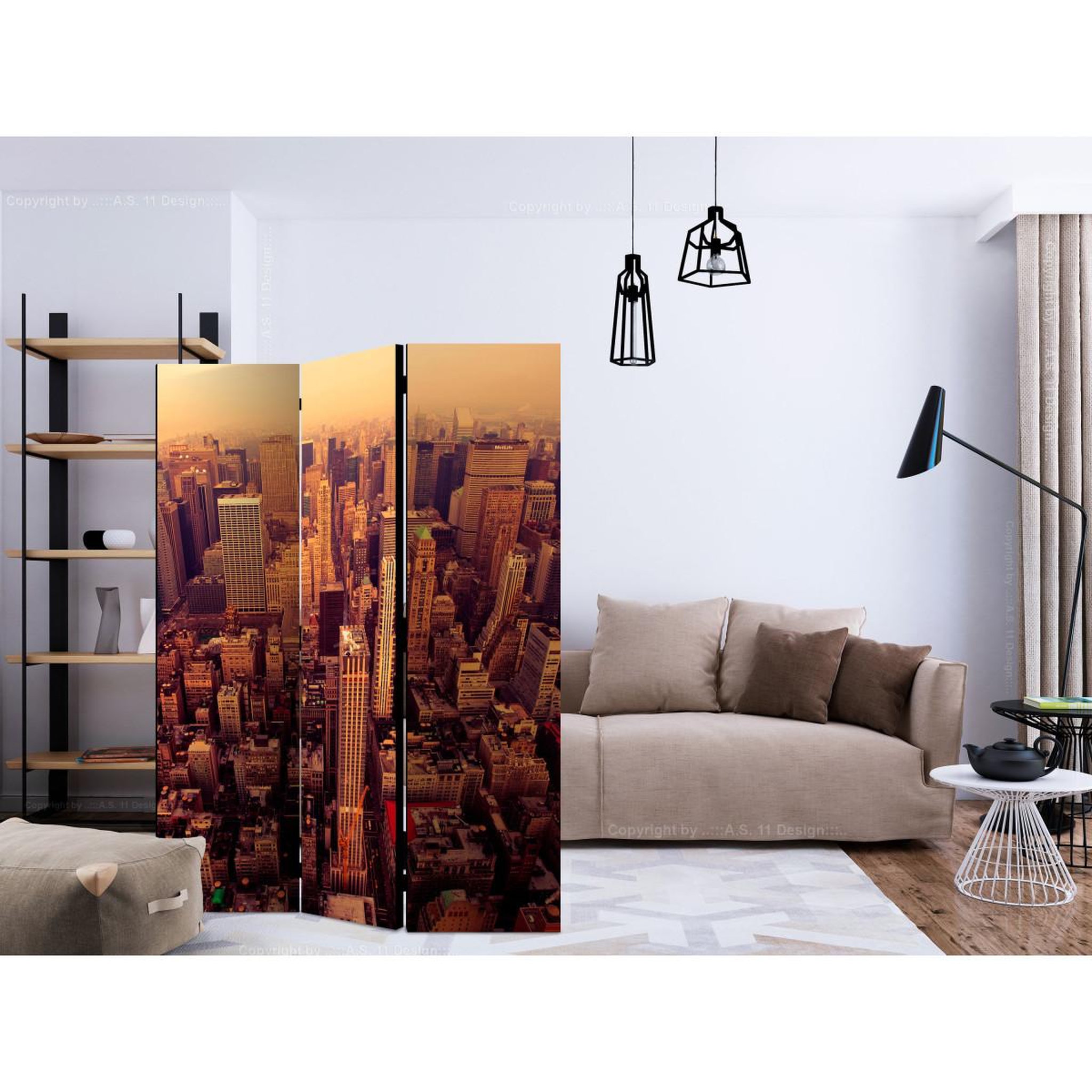 Voir la diapositive 2 : Paris Prix Paravent 3 volets  bird eye view of manhattan, new york  135x172cm