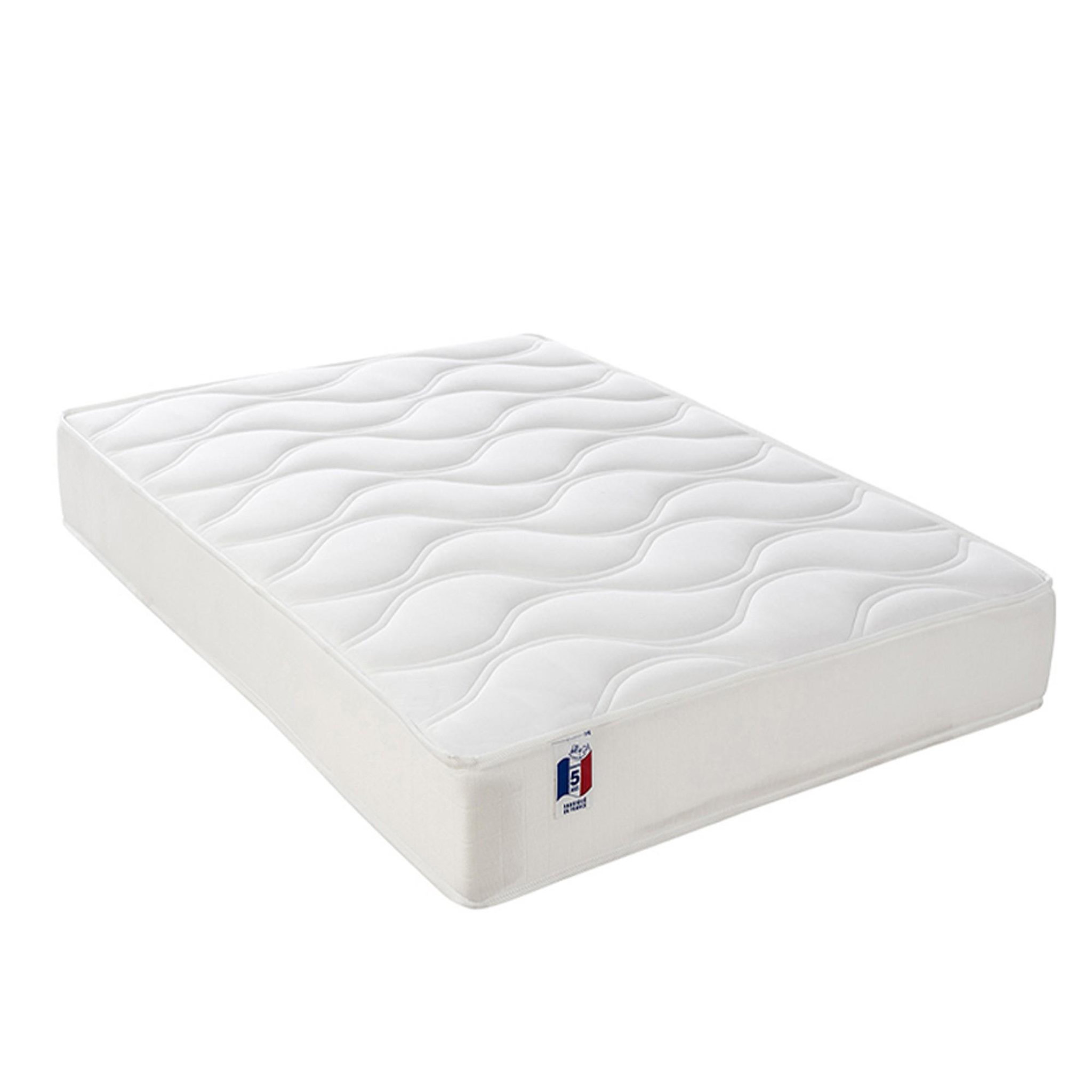 IDLITERIE Matelas à mémoire de forme DIMAIME avec soutien ferme, fabriqué en France. Coloris disponibles : Blanc