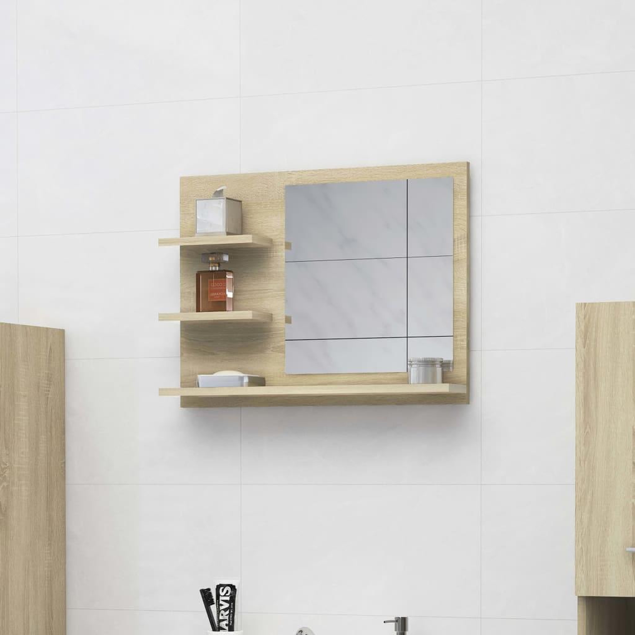 Voir la diapositive 1 : VIDAXL Miroir de salle de bain chene sonoma bois d'ingenierie