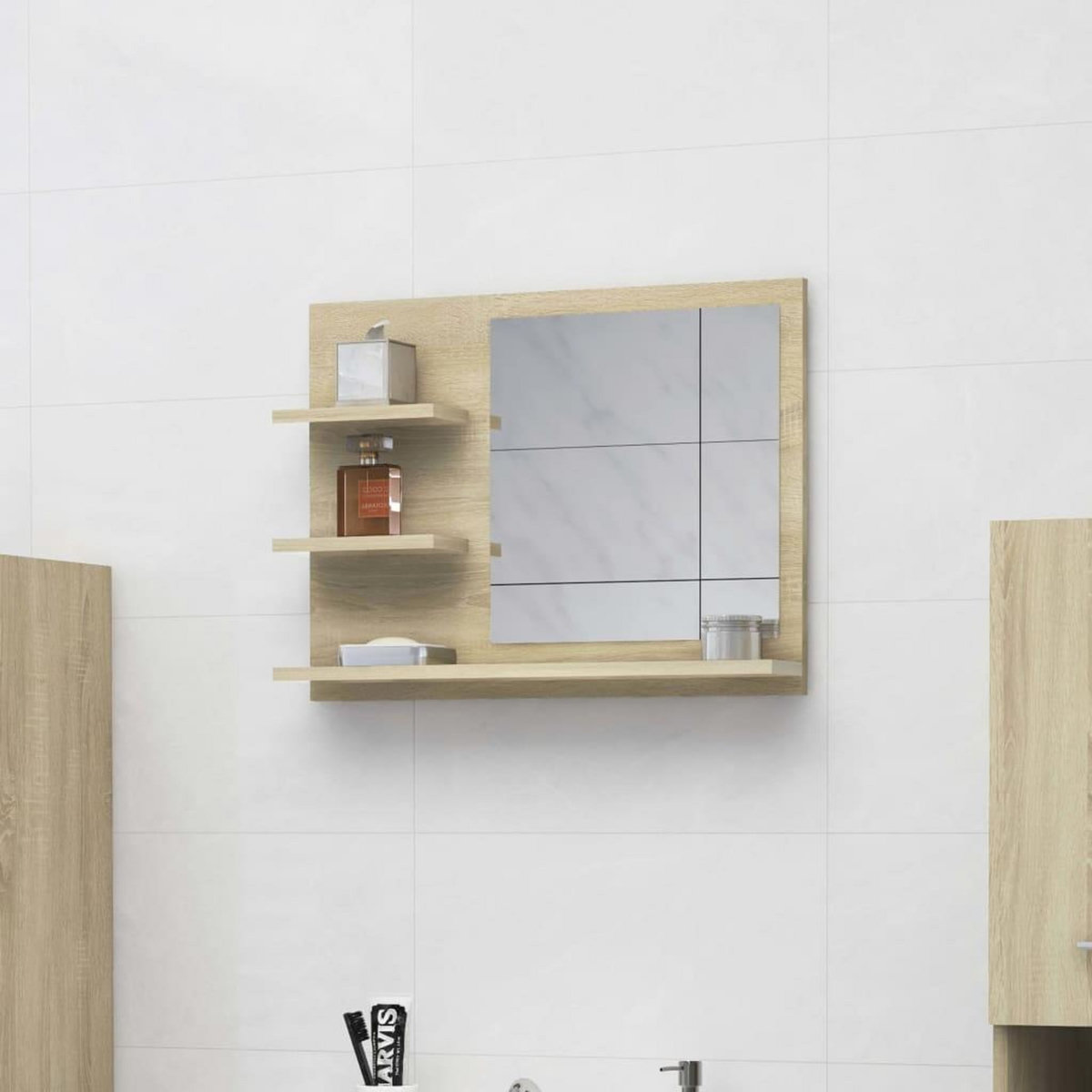VIDAXL Miroir de salle de bain chene sonoma bois d'ingenierie