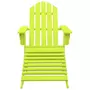 VIDAXL Chaise de jardin Adirondack avec pouf Bois de sapin solide Vert