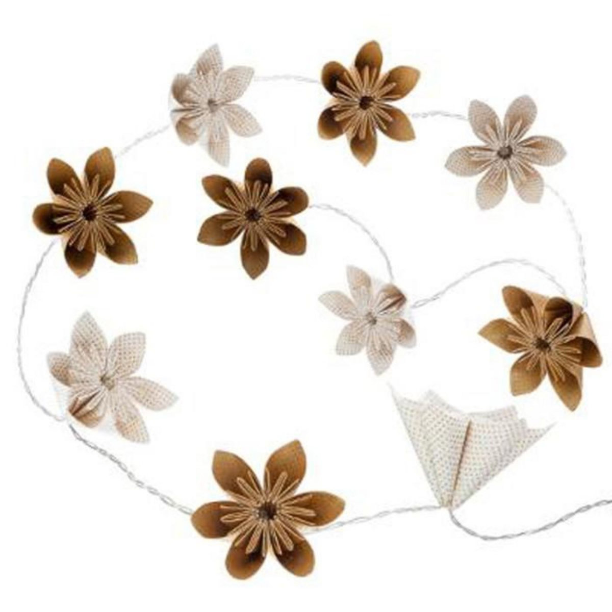 ATMOSPHERA Guirlande LED  10 Fleurs  23cm Or