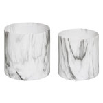 ATMOSPHERA Lot de 2 Cache-Pots  Effet Marbre  14cm Noir & Blanc