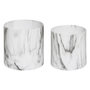 Voir la diapositive 1 : ATMOSPHERA Lot de 2 Cache-Pots  Effet Marbre  14cm Noir & Blanc