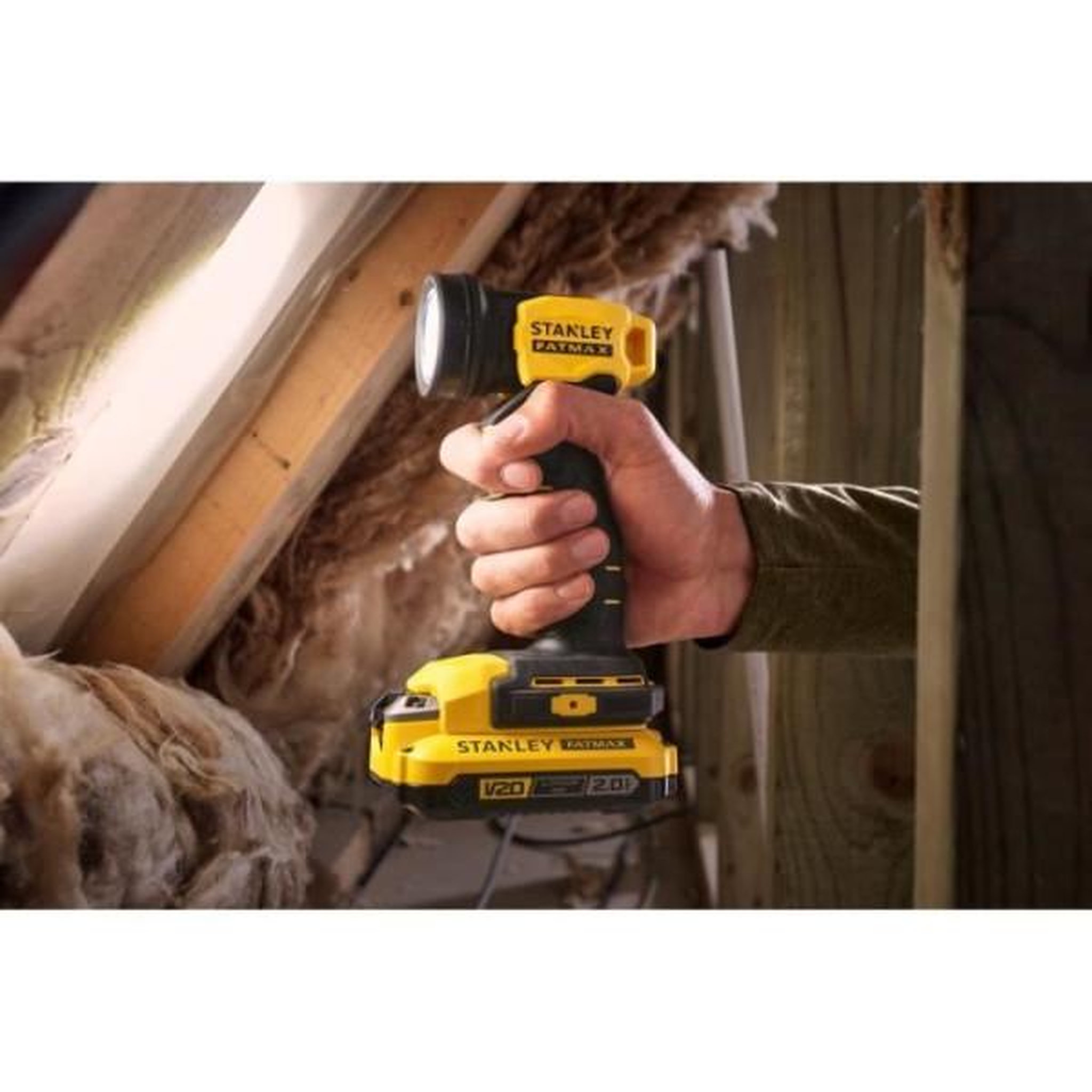 Voir la diapositive 4 : STANLEY FATMAX Lampe torche - 18v - stanley fatmax - sfmcl020b-xj - 3 led - 140 lumens - tete pivotante - sans batterie