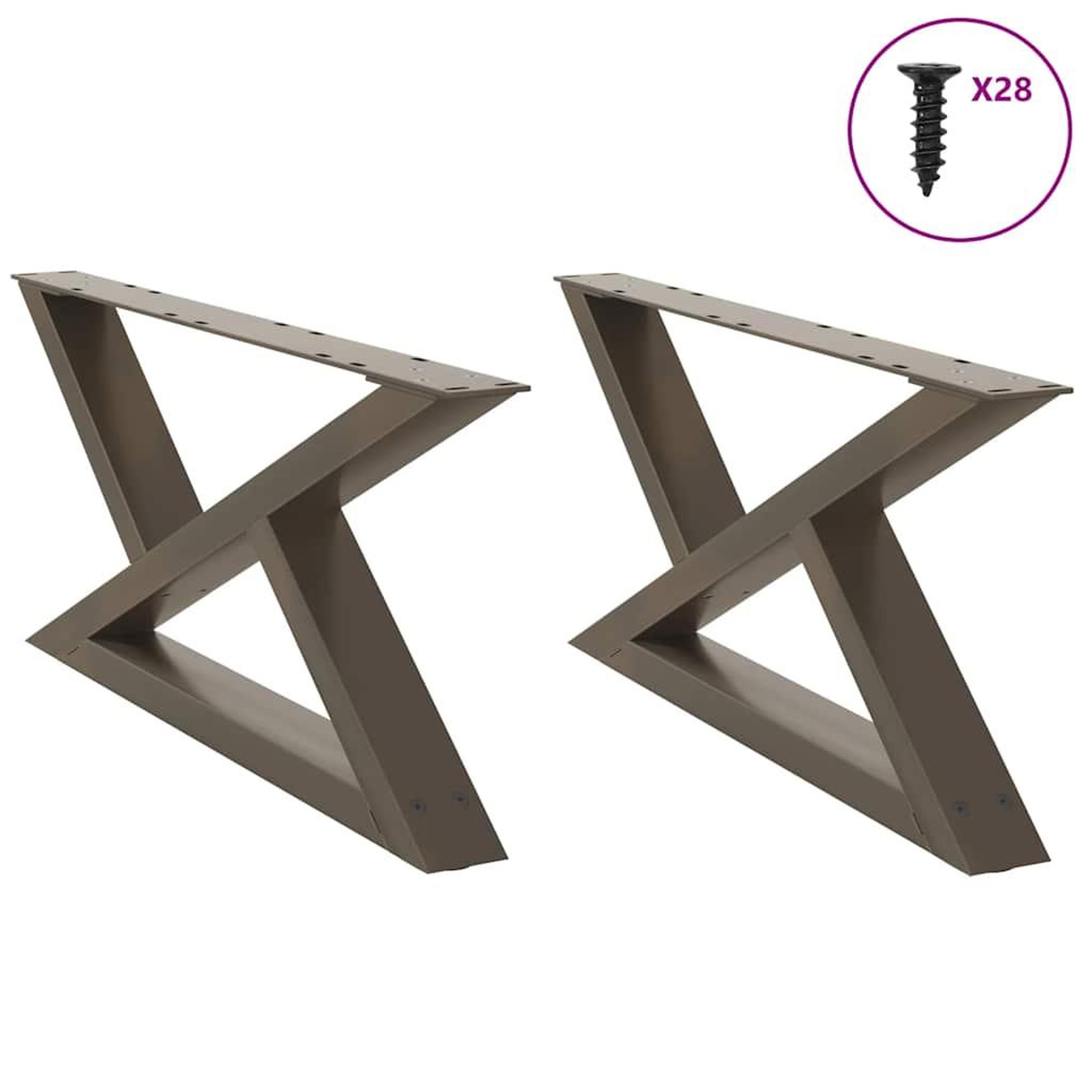 VIDAXL Pieds de table basse 2 pcs acier naturel 70x(30-31,3) cm acier