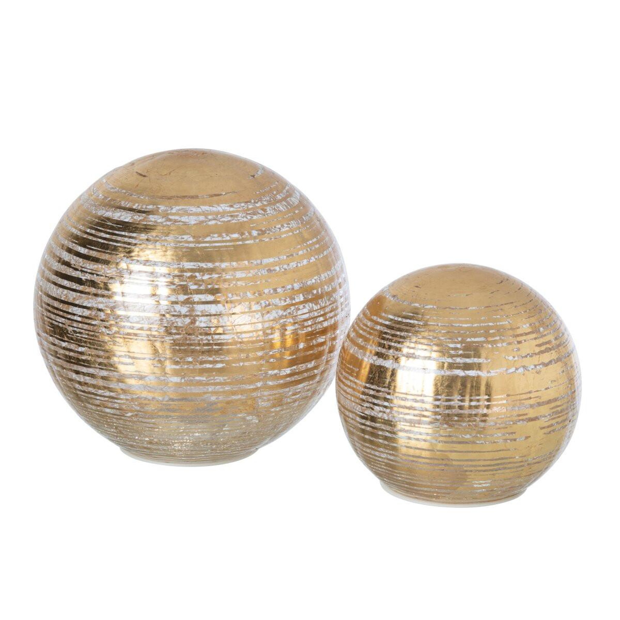 Voir la diapositive 4 : J-LINE Boule déco en verre  yann  20cm doré