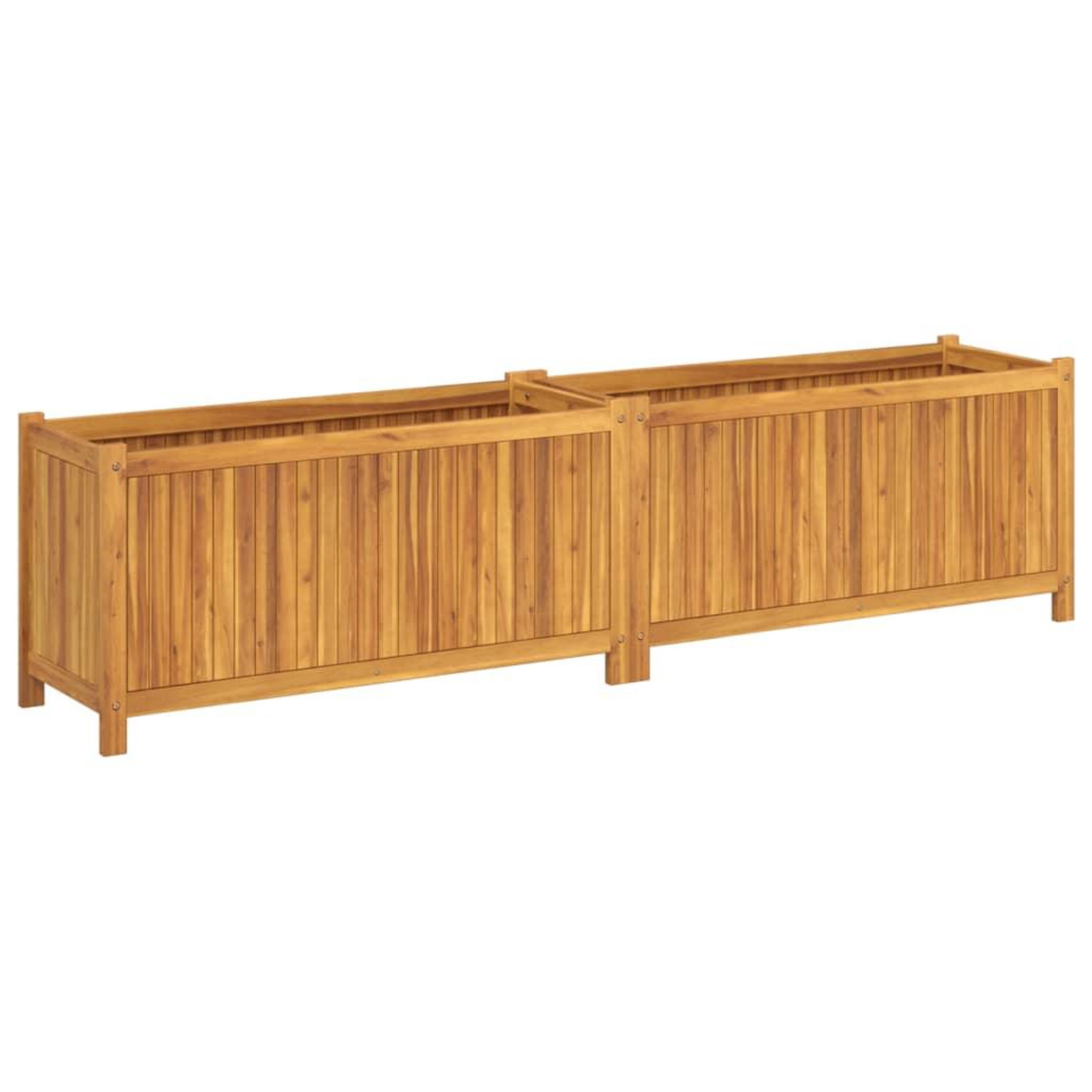 Voir la diapositive 5 : VIDAXL Jardiniere avec doublure 199x38,5x50 cm bois massif d'acacia