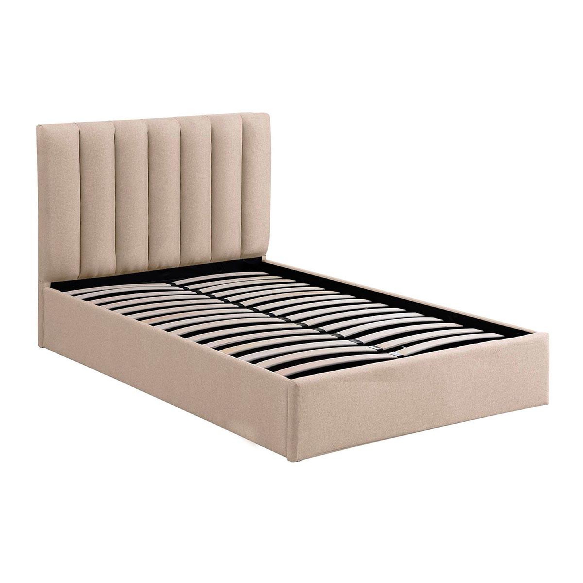 Paris Prix Lit Coffre Design en Tissu  Songa  140x190cm Beige