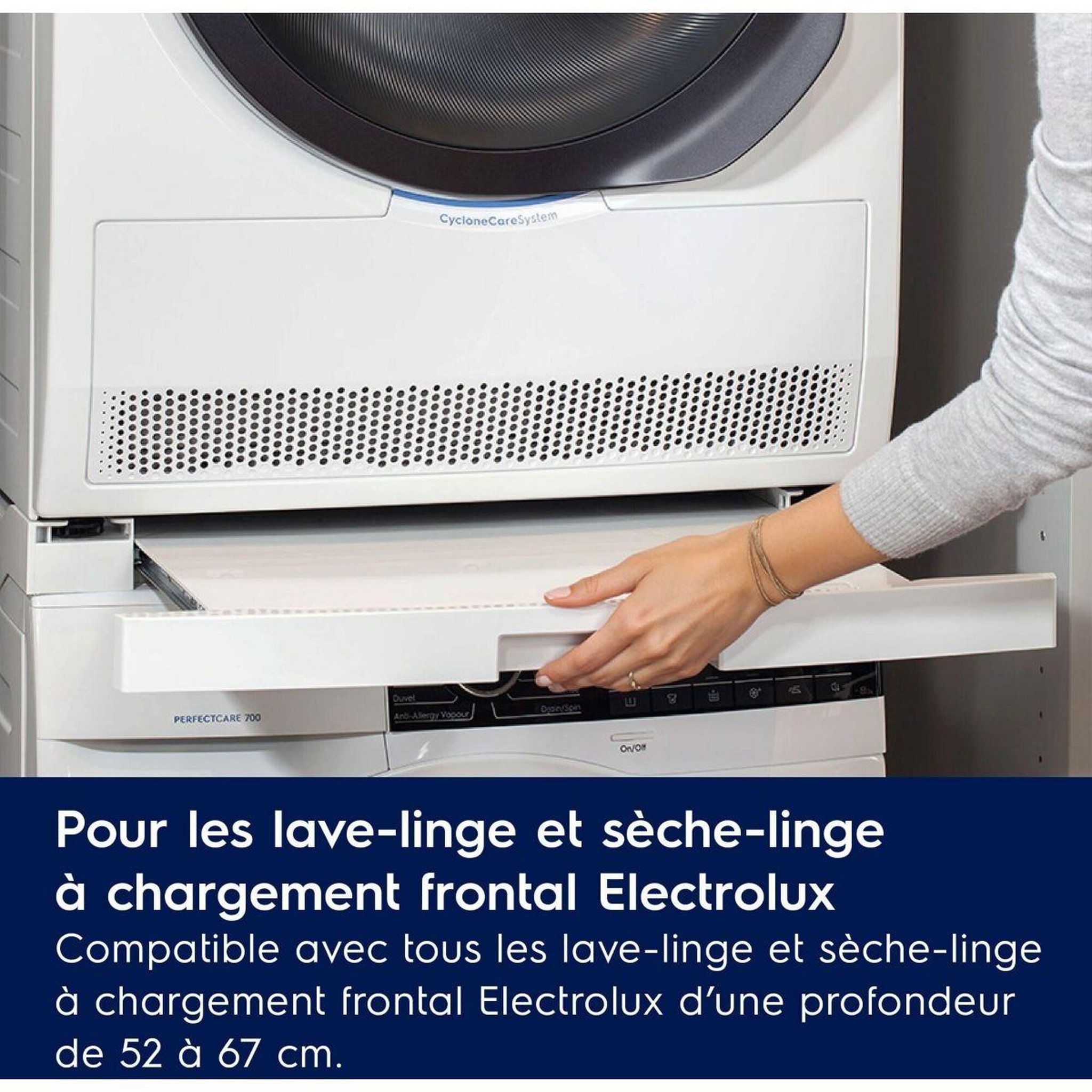 Voir la diapositive 3 : ELECTROLUX Kit de superposition de superposition avec étagère amovible