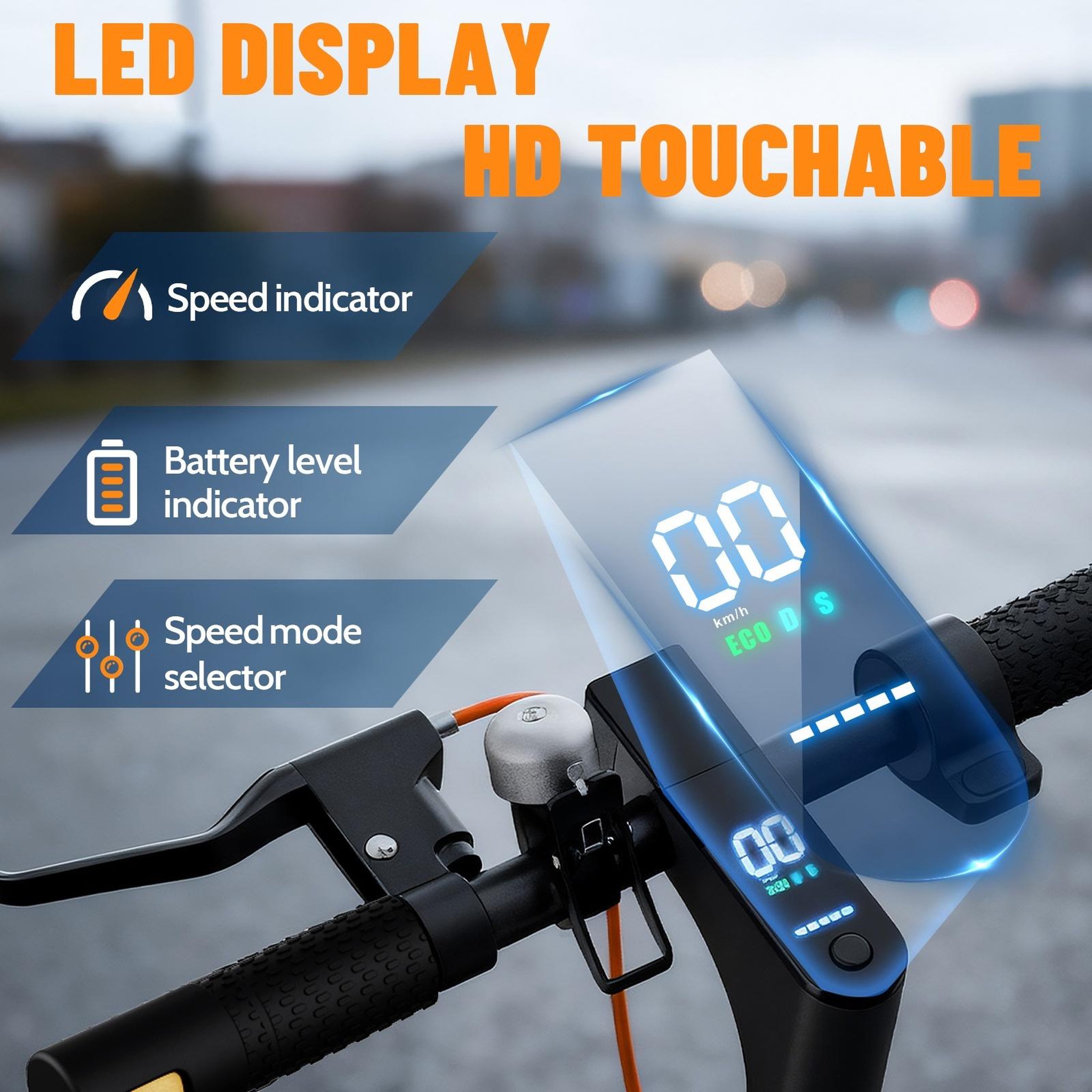 Voir la diapositive 3 : TODIMART Trottinette électrique todimart t6s, pliable, clignotants, noire