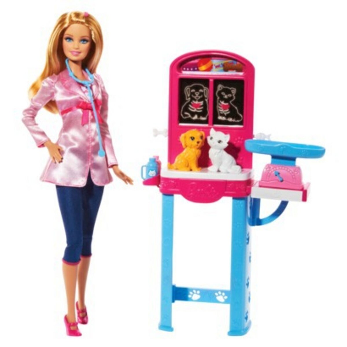 2x Barbie Careers Pop Barbie Vétérinaire avec Chat - Multi
