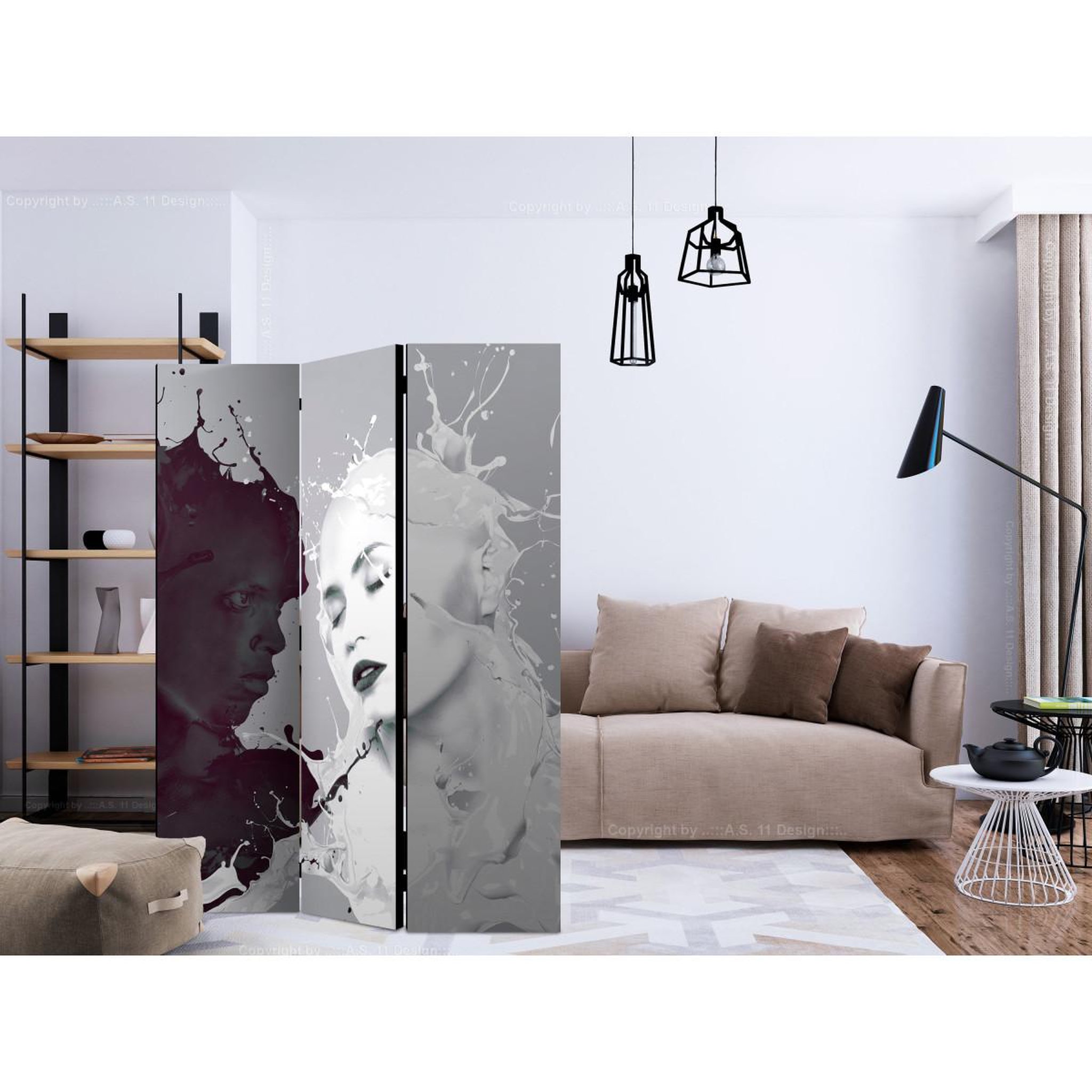 Voir la diapositive 2 : Paris Prix Paravent 3 volets  dissonance  135x172cm