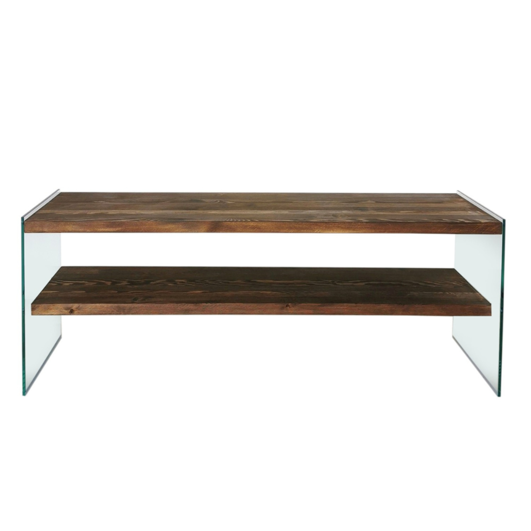 CONCEPT USINE Meuble tv contemporain verre et bois 120 cm joy