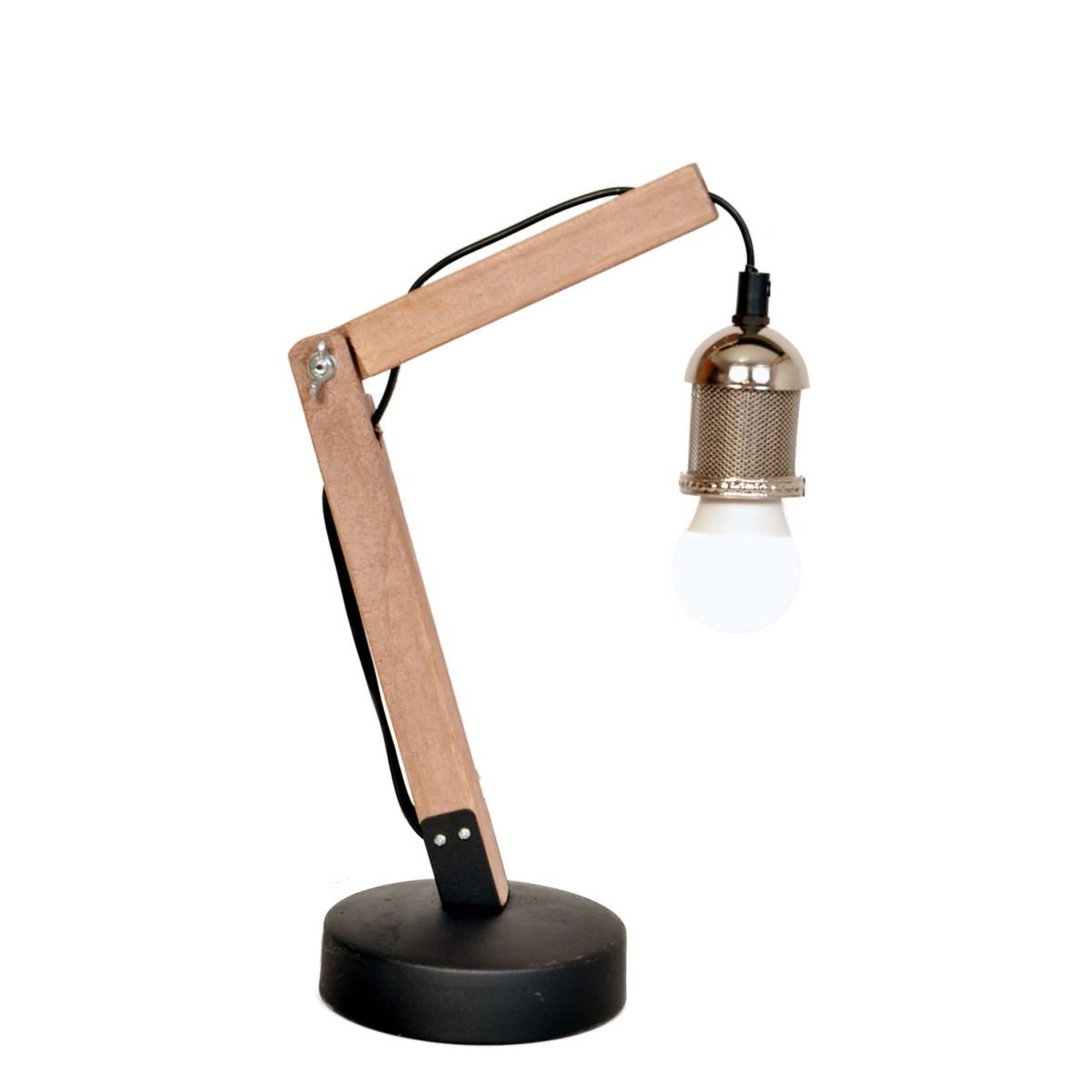 Voir la diapositive 2 : Paris Prix Lampe de Bureau en Bois  Rossa I  38cm Naturel