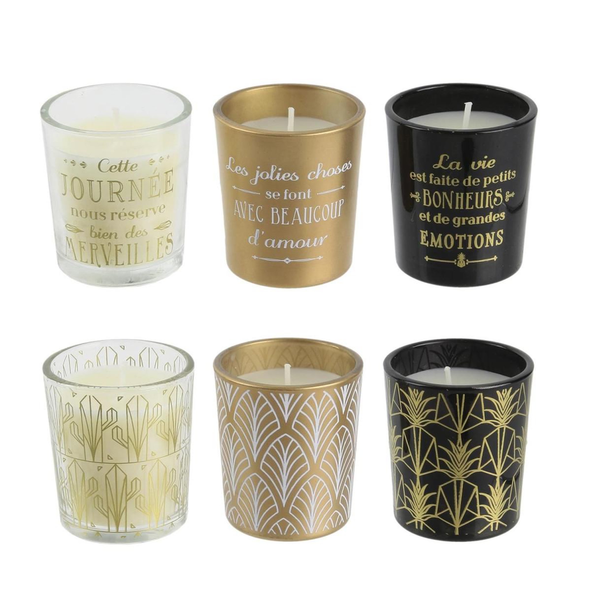 The Home Deco Factory Coffret 6 Bougies Parfumées  Home Art  5cm Vanille