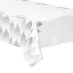 ATMOSPHERA Nappe Imprimée Sapin  Colorama  140x360cm Blanc & Argent