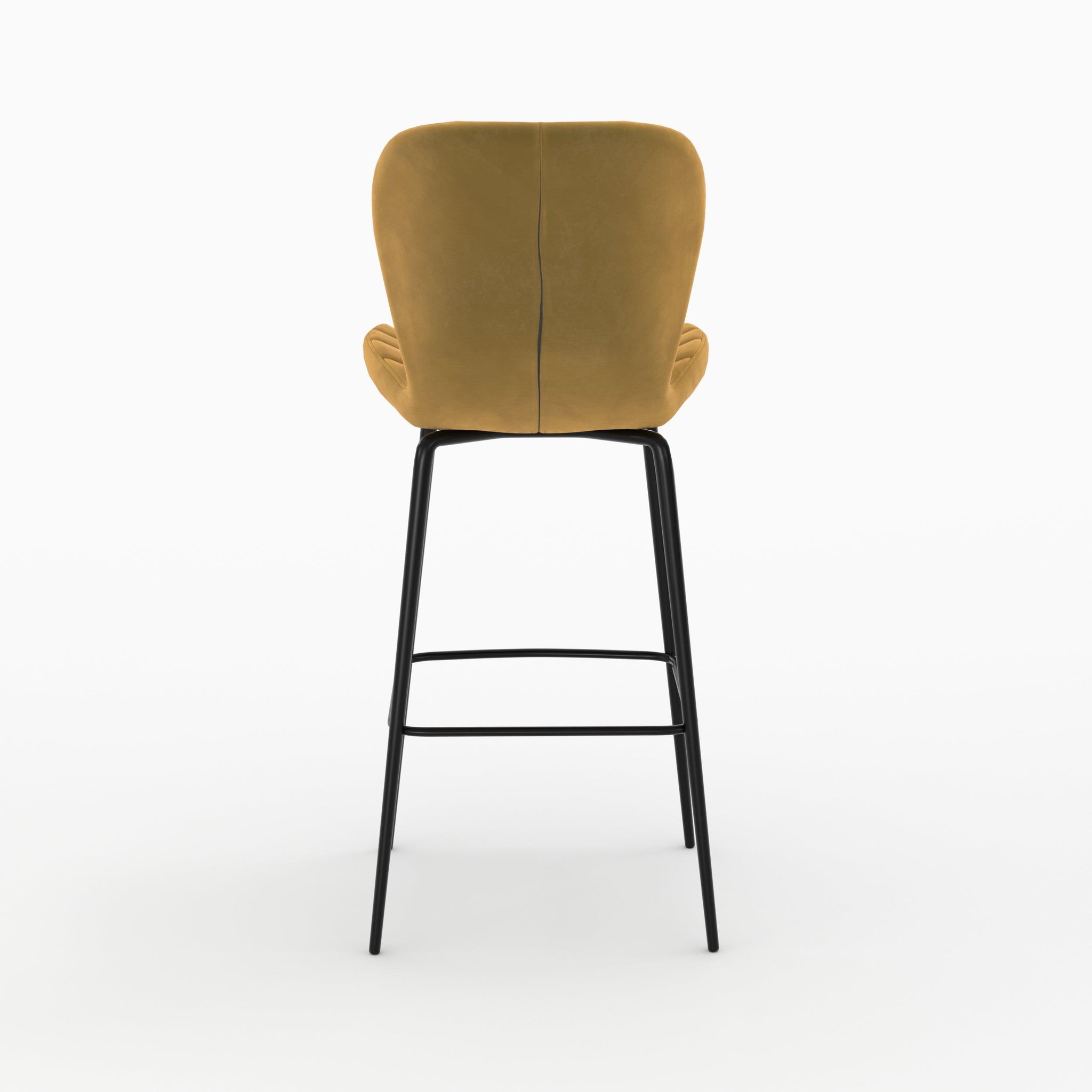 Voir la diapositive 2 : MAISON PAVANE Pack 4 chaises de bar en velours jaune et bleu 75 cm-mazzia