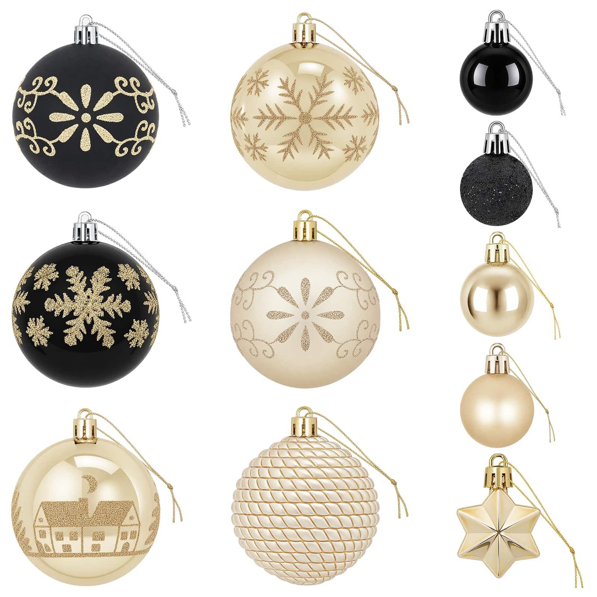 Voir la diapositive 5 : VIDAXL Ensemble de boules de Noël 88 pc Noir et Or Diam. 6 cm