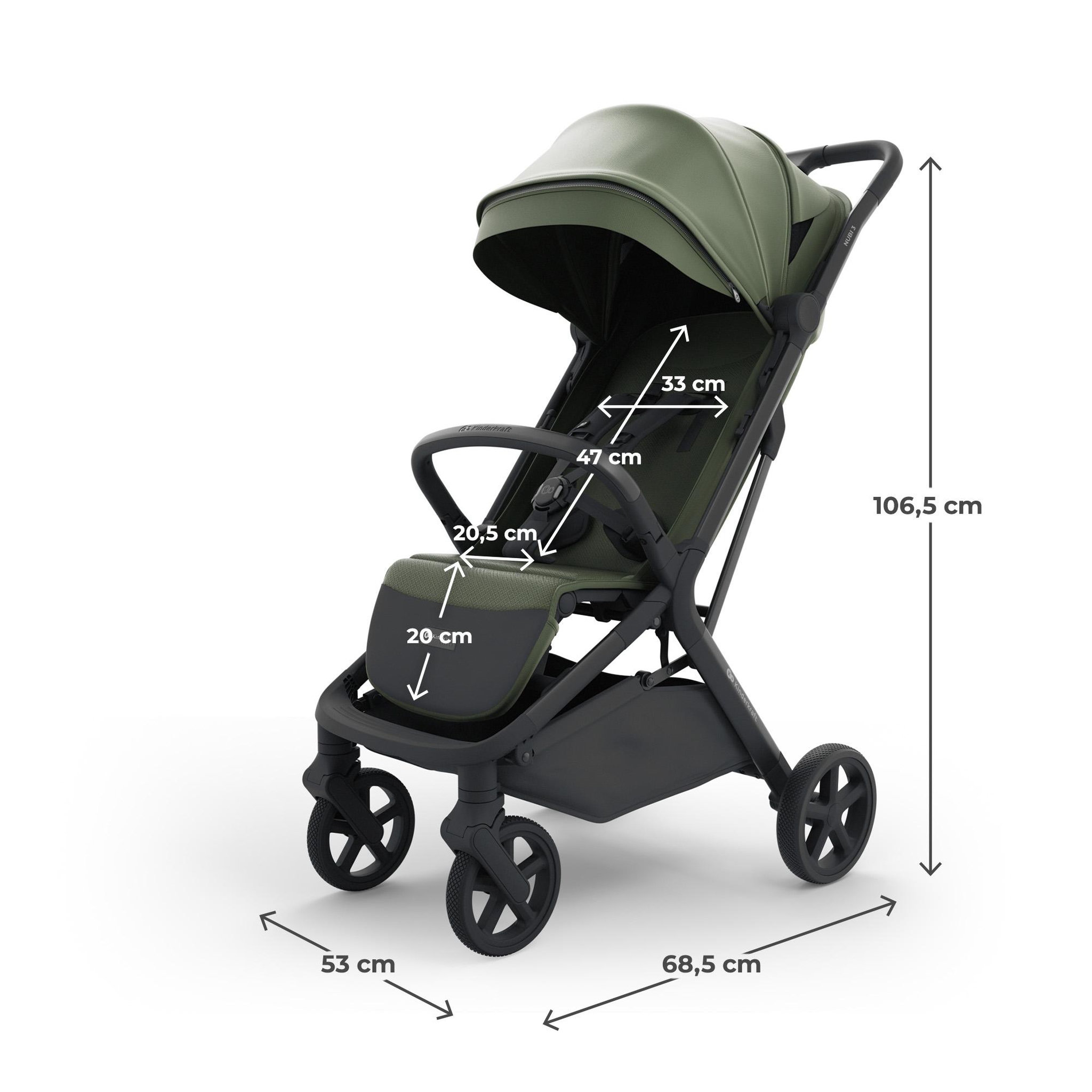 Voir la diapositive 6 : KINDERKRAFT Poussette compacte autofolding avec suspension