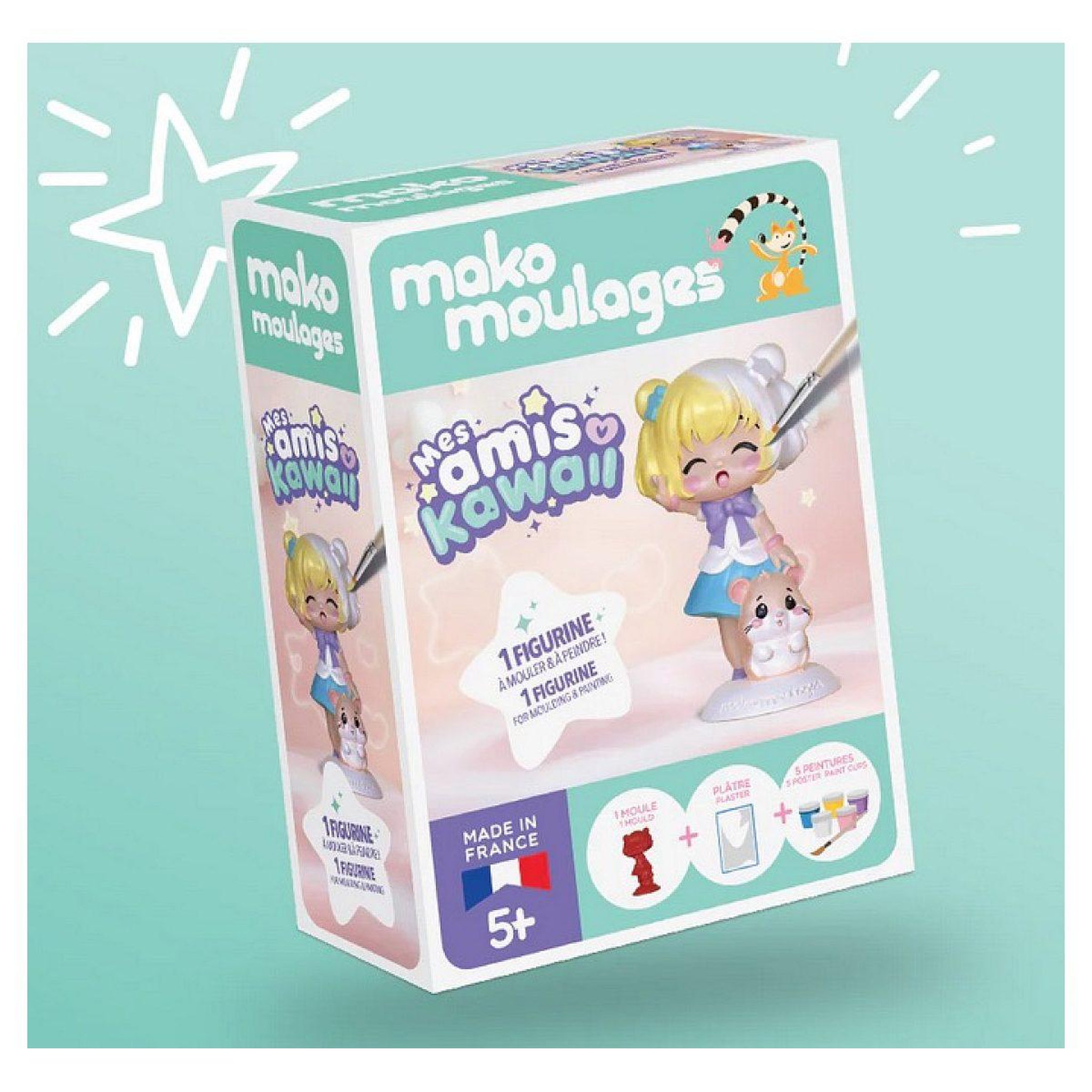 Voir la diapositive 2 : Mako Creations Mako moulages - la fillette et son hamster