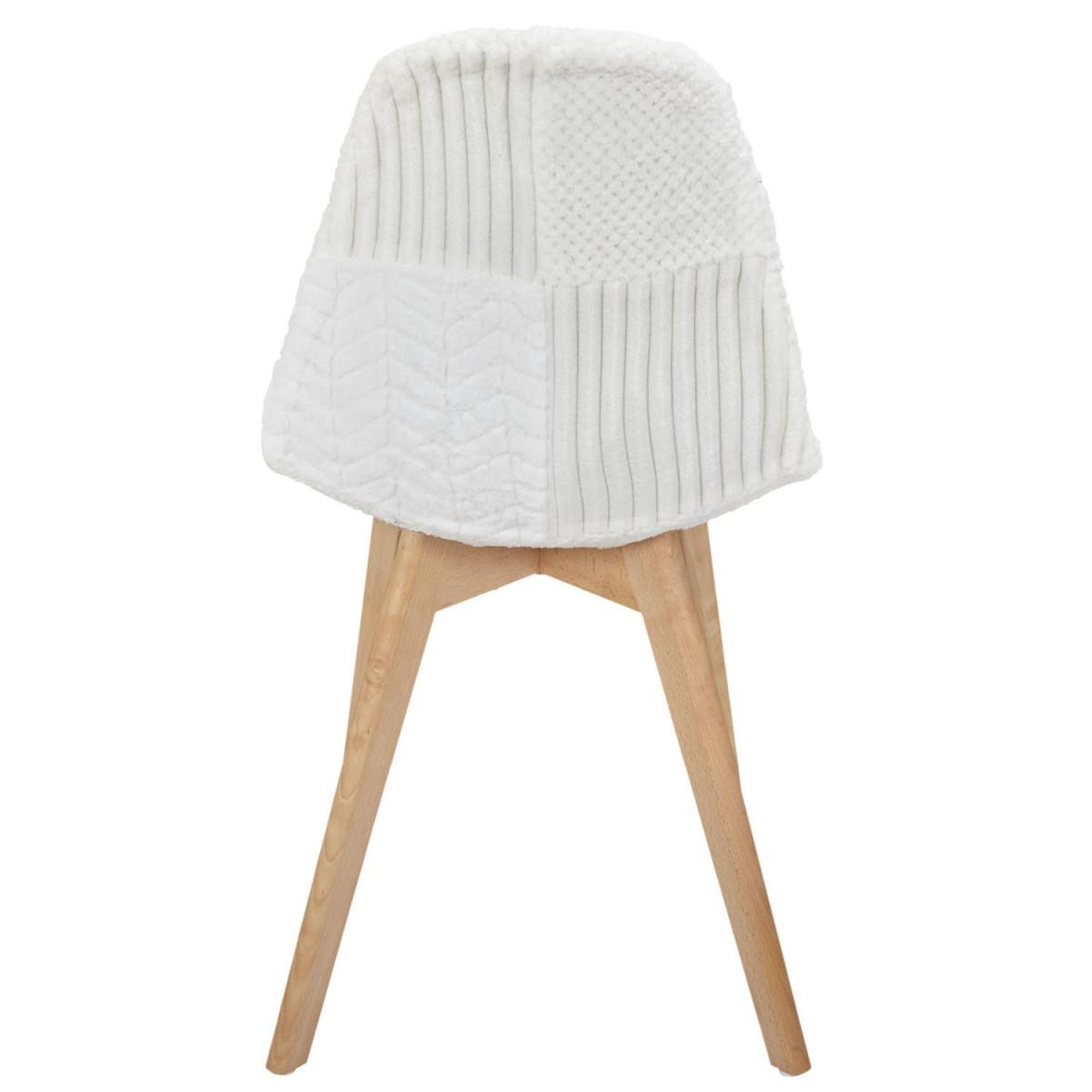 Voir la diapositive 5 : The Home Deco Factory Lot de 4 chaises scandinaves  patchwork  87cm blanc