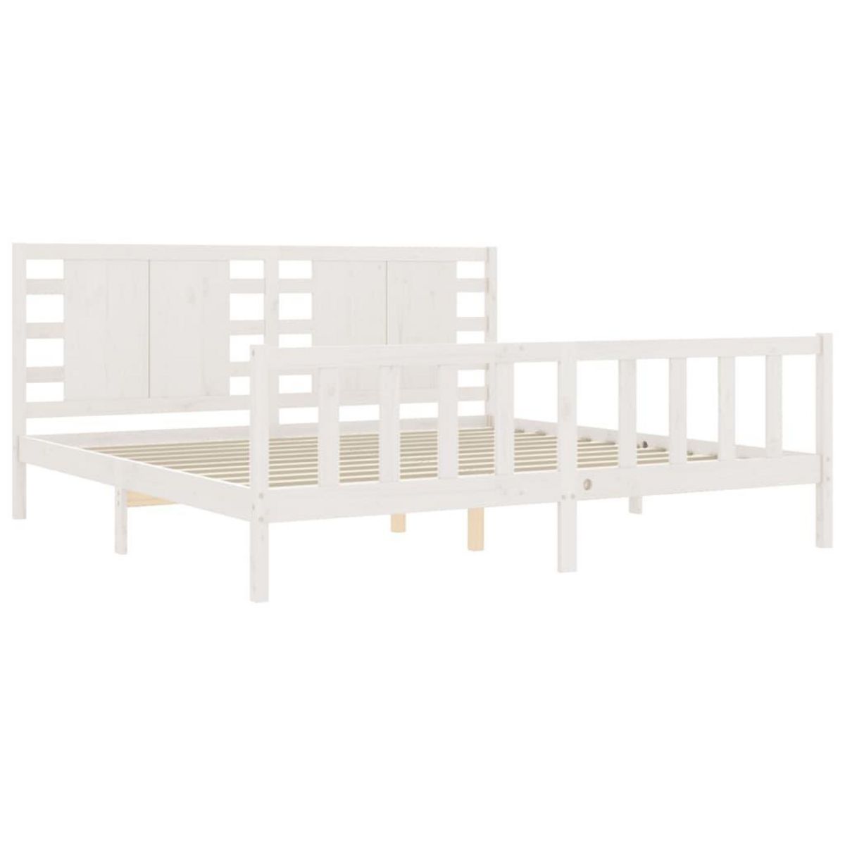 VIDAXL Cadre de lit sans matelas blanc 200x200 cm bois massif de pin