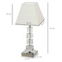 HOMCOM Lampe style cristal - lampe de table design contemporain - Ø 20 x 47H cm - abat-jour polyester blanc beige