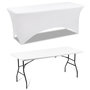 Voir la diapositive 5 : ID MARKET Housse blanche pour table pliante 180 CM