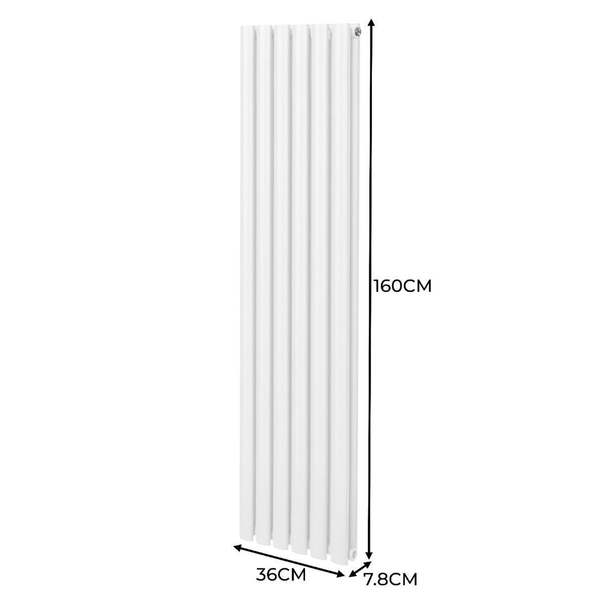 Voir la diapositive 5 : MONSTERSHOP Radiateur à colonnes ovales & robinet, 2 panneaux - 1600 x 360 mm