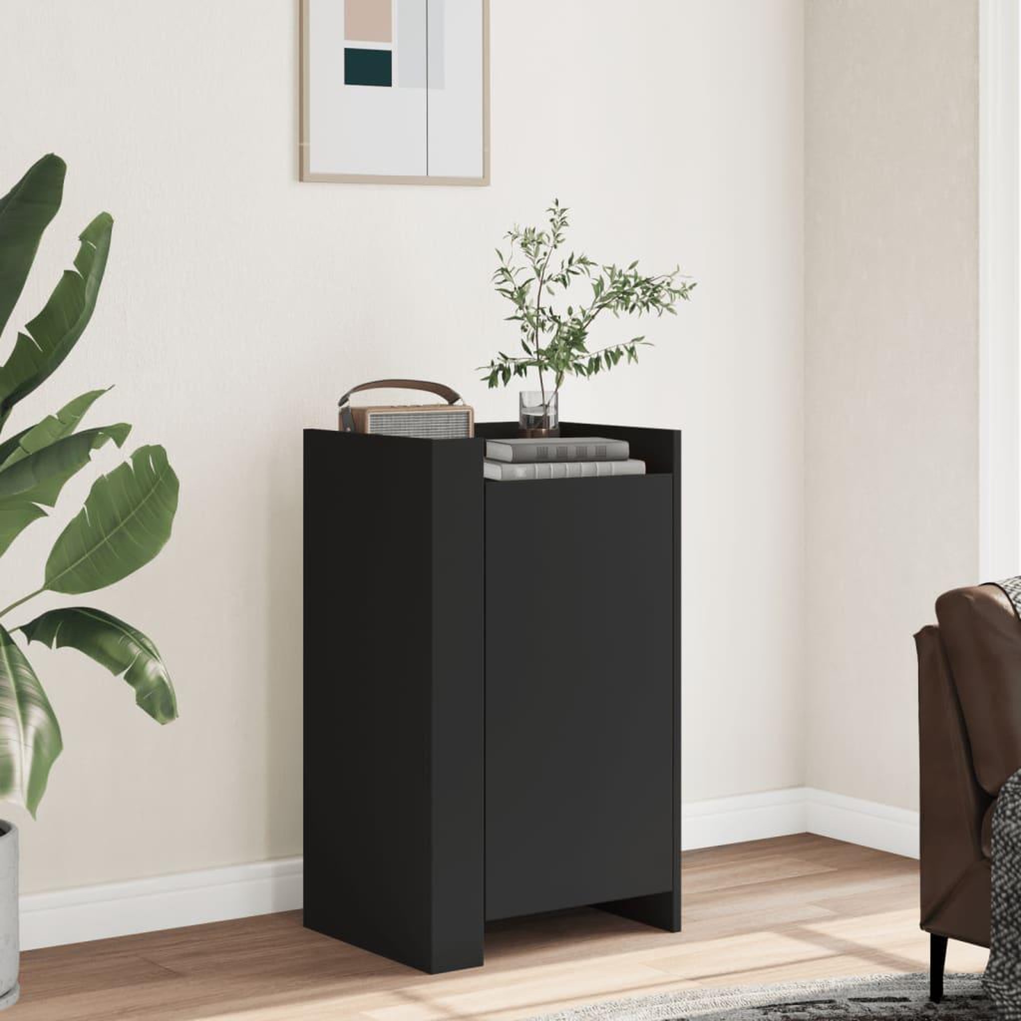 VIDAXL Buffet noir 45x35x75 cm bois d'ingenierie