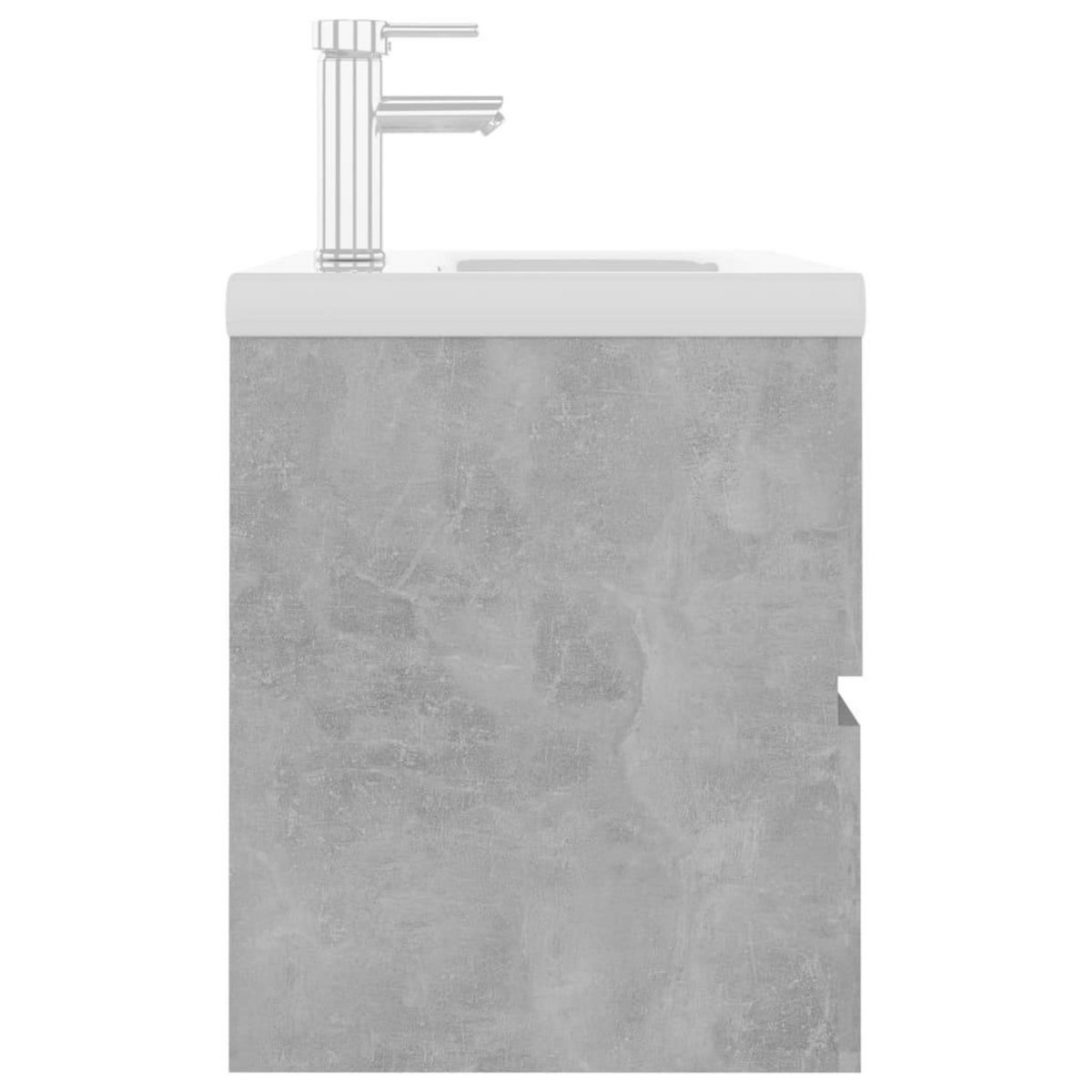 VIDAXL Armoire d'evier et lavabo integre gris beton bois d'ingenierie