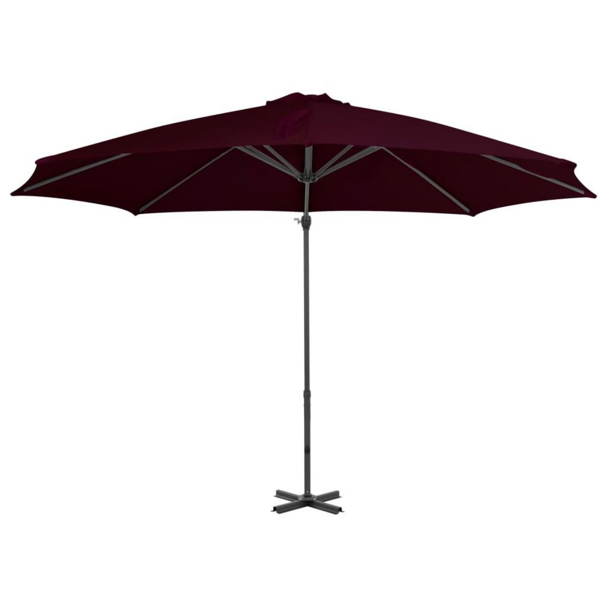 VIDAXL Parasol de jardin en porte-a-faux avec mat en aluminium rouge