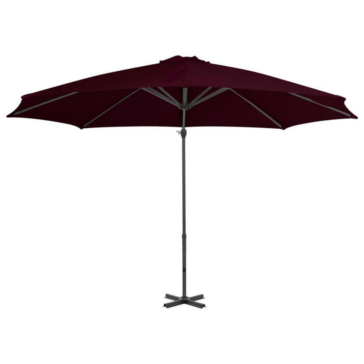 VIDAXL Parasol de jardin en porte-a-faux avec mat en aluminium rouge