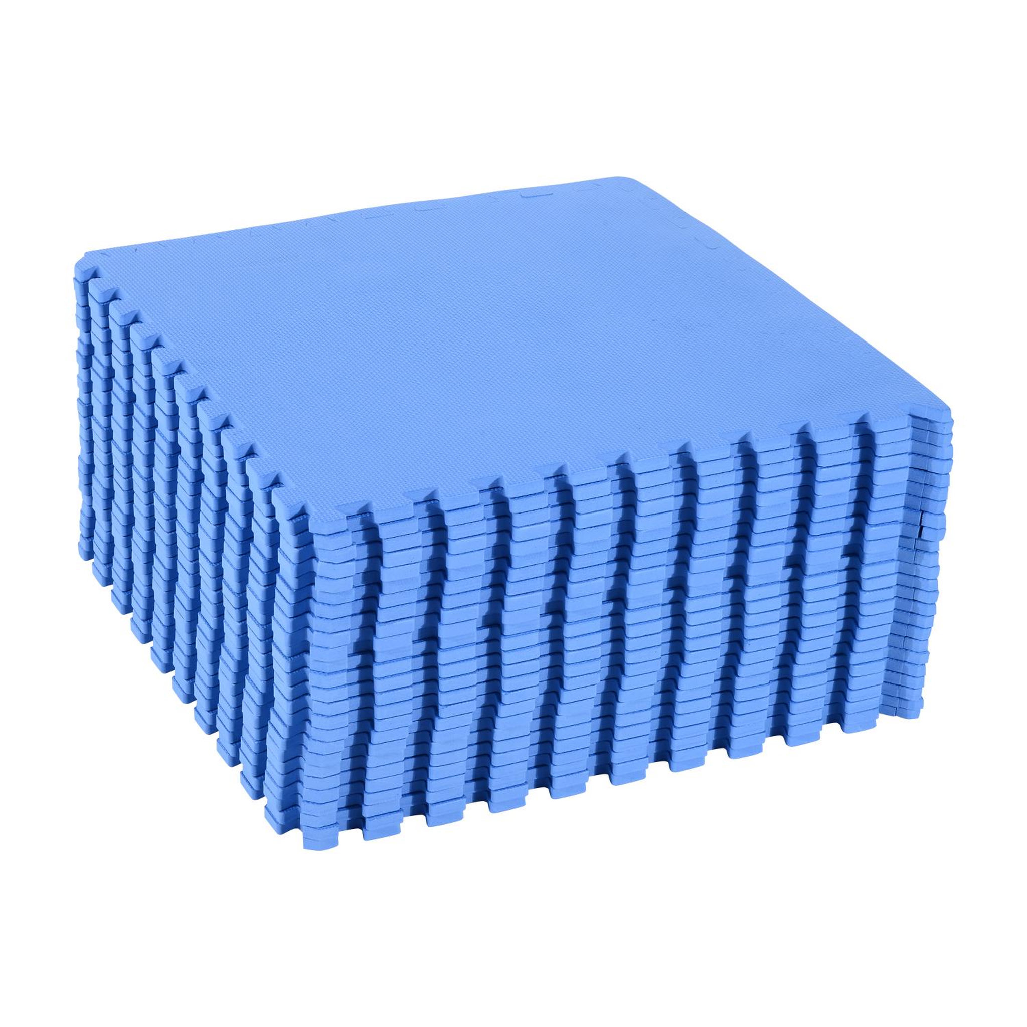 Voir la diapositive 5 : HOMCOM Tapis en mousse de protection sol tapis de fitness 62 cm x 62 cm x 1 cm avec bordures tapis puzzle 25 pièces 9,3 m² de surface bleu