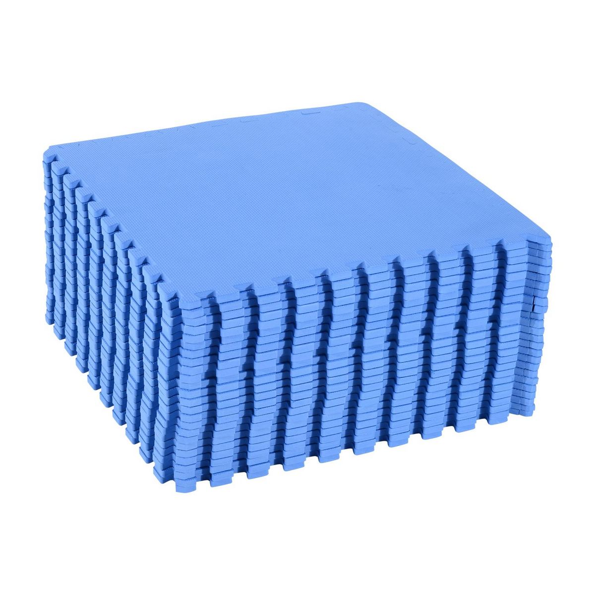 HOMCOM Tapis en mousse de protection sol tapis de fitness 62 cm x 62 cm x 1 cm avec bordures tapis puzzle 25 pièces 9,3 m² de surface bleu