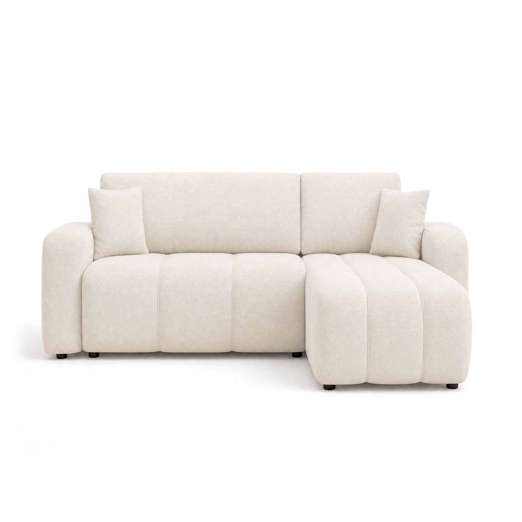 Voir la diapositive 1 : BEST MOBILIER Nicole - canapé d'angle réversible 4 places convertible avec coffre en tissu