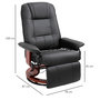 Voir la diapositive 3 : HOMCOM Fauteuil relax inclinable repose-pieds réglable pivotant 360° piètement bois revêtement PU noir