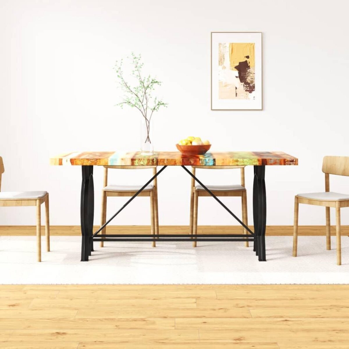 VIDAXL Table a manger Bois de recuperation massif 180 cm