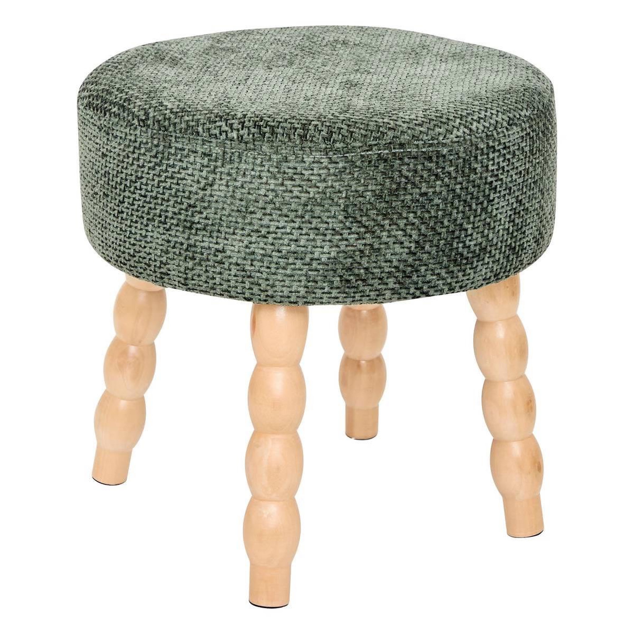 ATMOSPHERA Tabouret d'appoint chenille  spolo  39cm vert cèdre